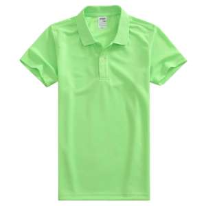 速干面料T-01 戶外運(yùn)動(dòng)系列1510#翻領(lǐng)熒光綠色t恤衫